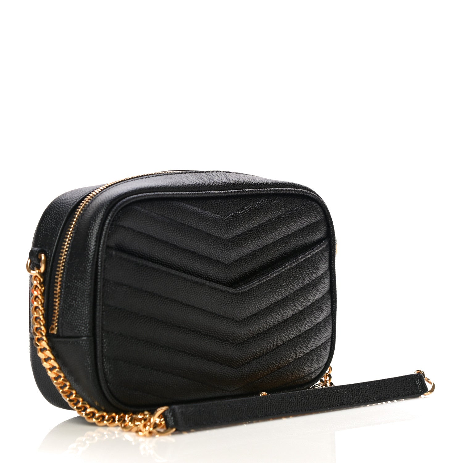 Saint Laurent Grain De Poudre Matelasse Monogram Mini Lou Camera Bag Black 3 of 10