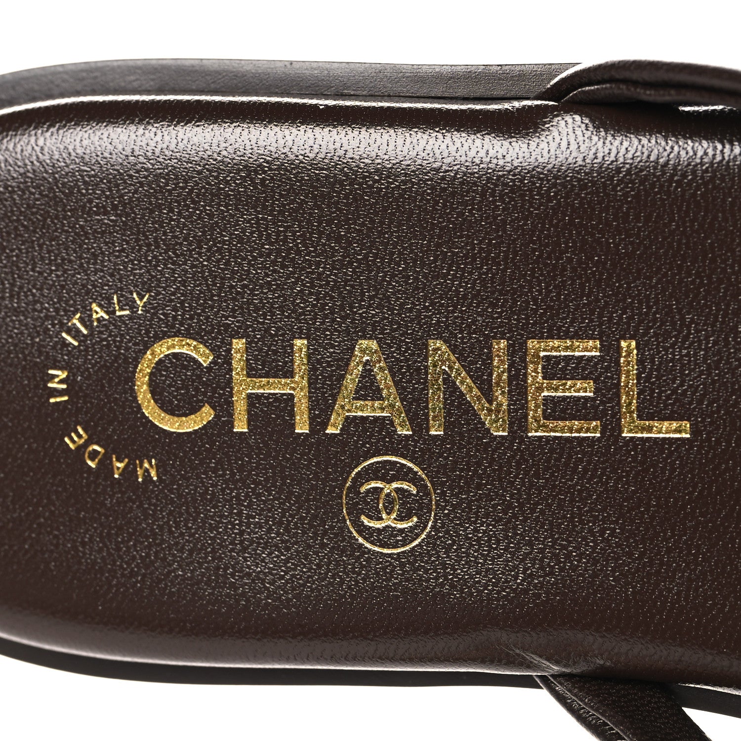 Chanel Goatskin CC Times Square Thong Sandals  37.5 Brown 9 of 9