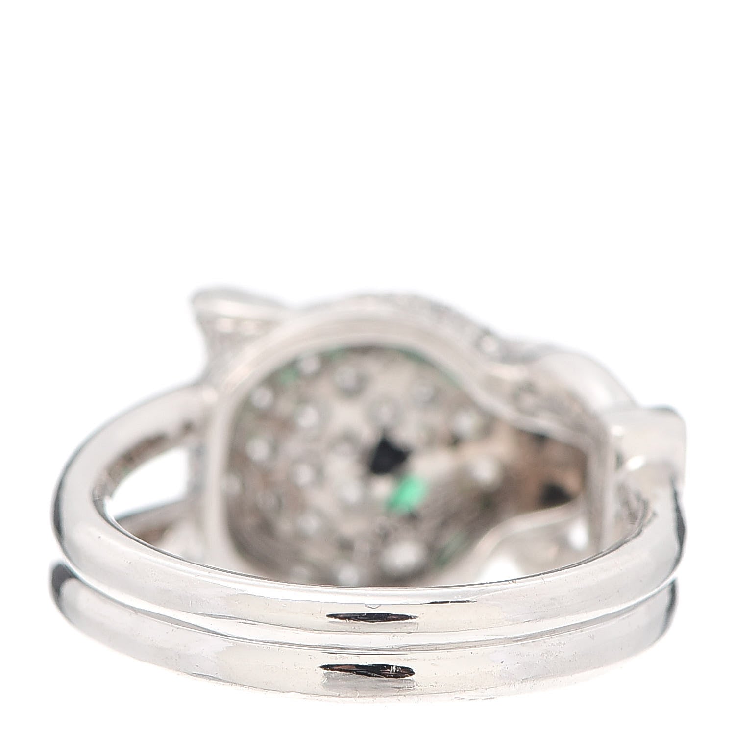 Cartier 18K White Gold Diamond Emerald Black Onyx Panthere de Cartier Ring 49 4.75 4 of 7