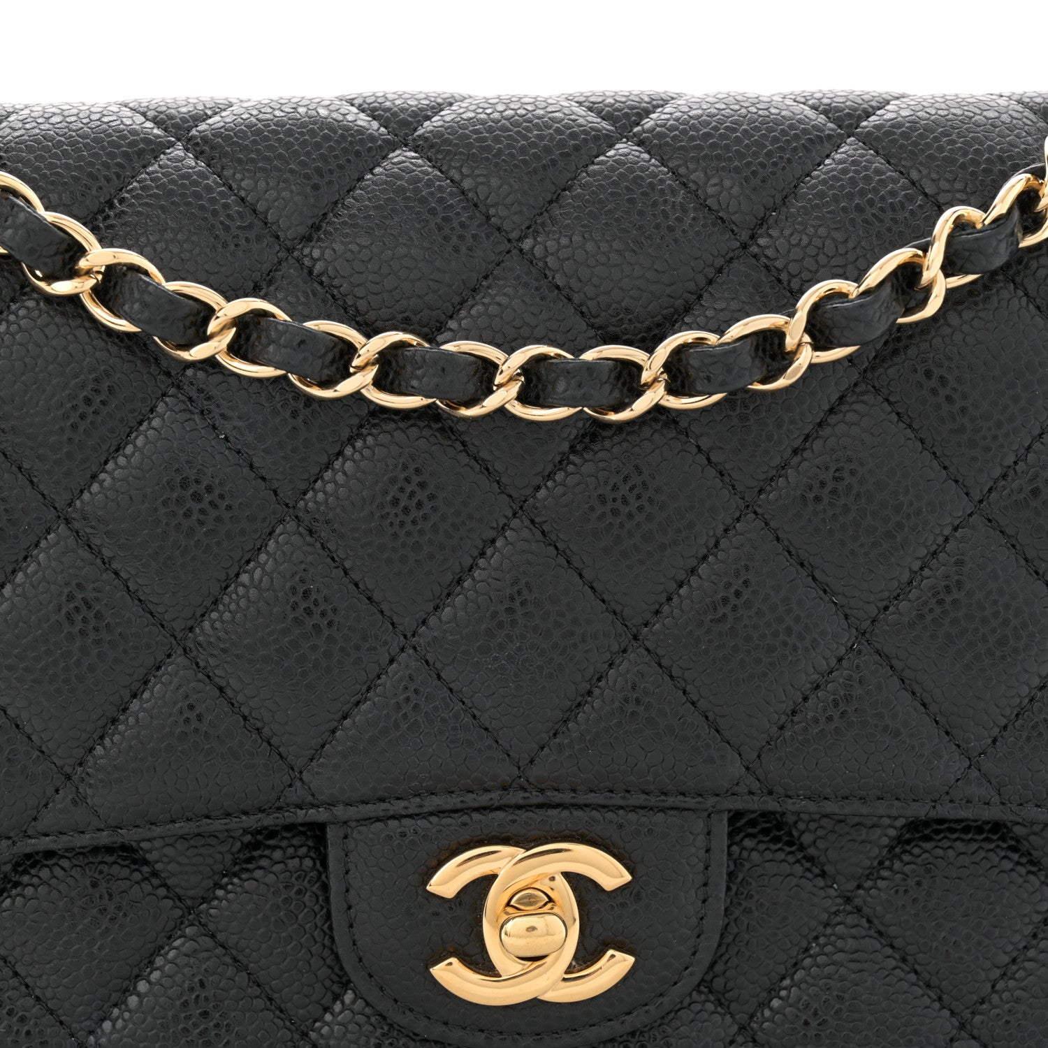 Chanel Caviar Quilted Medium Double Flap Black 8 of 11