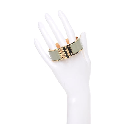 Hermes Enamel Charniere Uni Wide Hinged Bracelet M Sauge 2 of 6