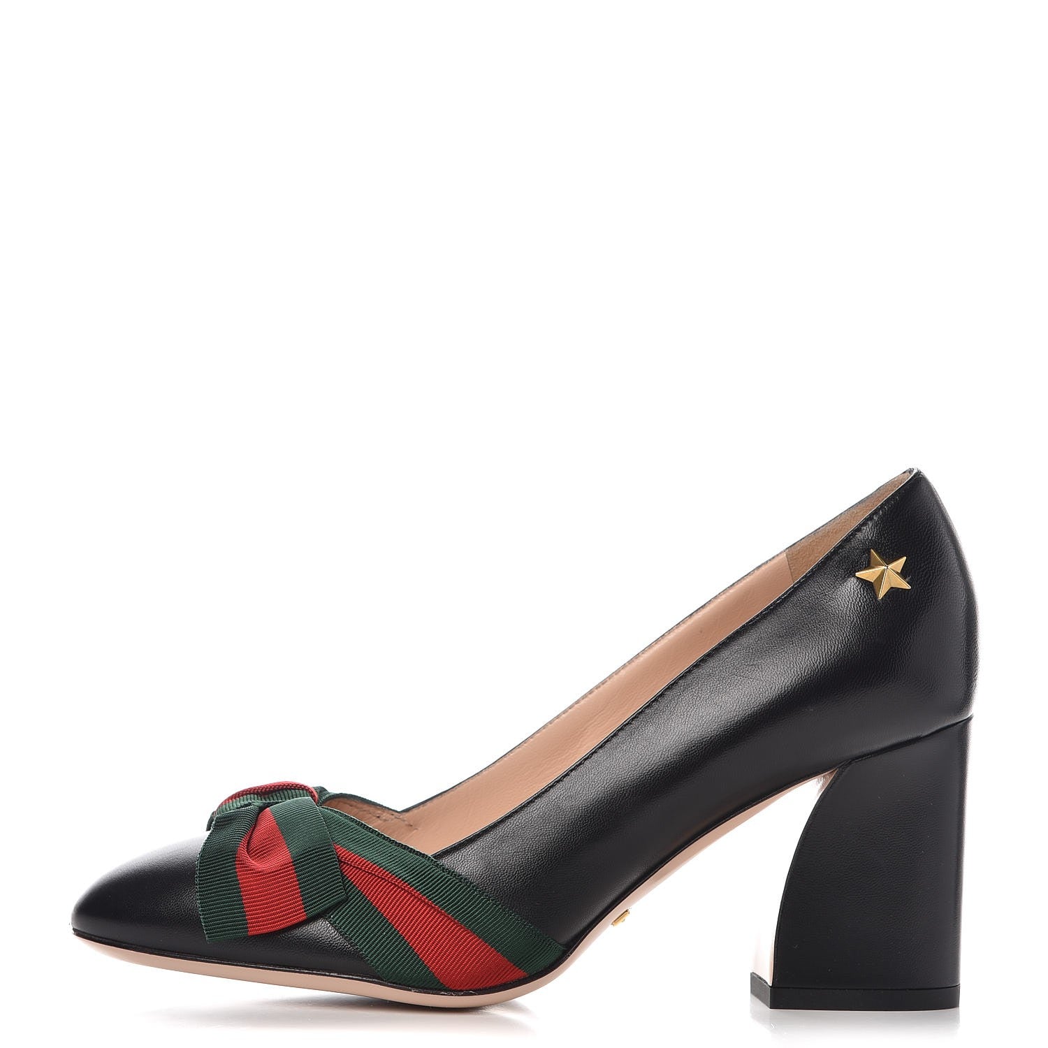 Gucci Malaga Kid Web Bow Aline Pumps 35.5 Black 1 of 10