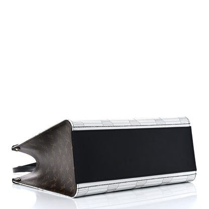 Louis Vuitton X FORNASETTI Calfskin Architettura Onthego MM Black White 6 of 15