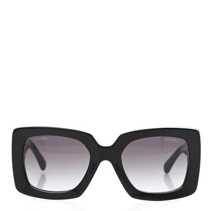 Chanel Acetate Rectangle Sunglasses 5435 Black 2 of 8