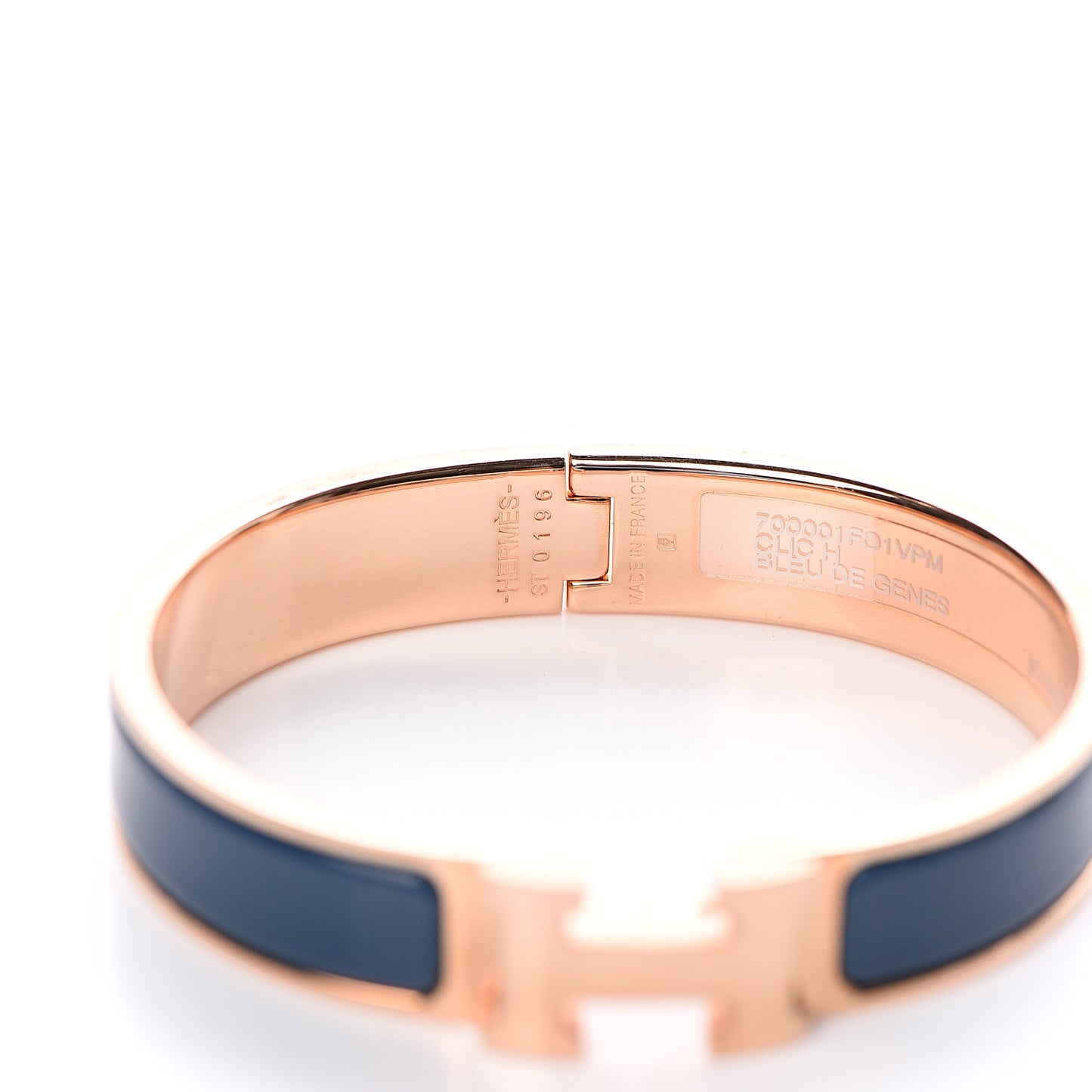 Enamel Narrow Clic Clac H Bracelet PM Bleu De Genes