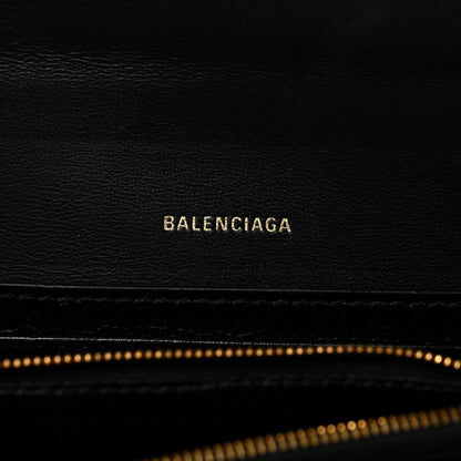 Balenciaga Shiny Box Calfskin Medium Hourglass Wallet Black 8 of 9