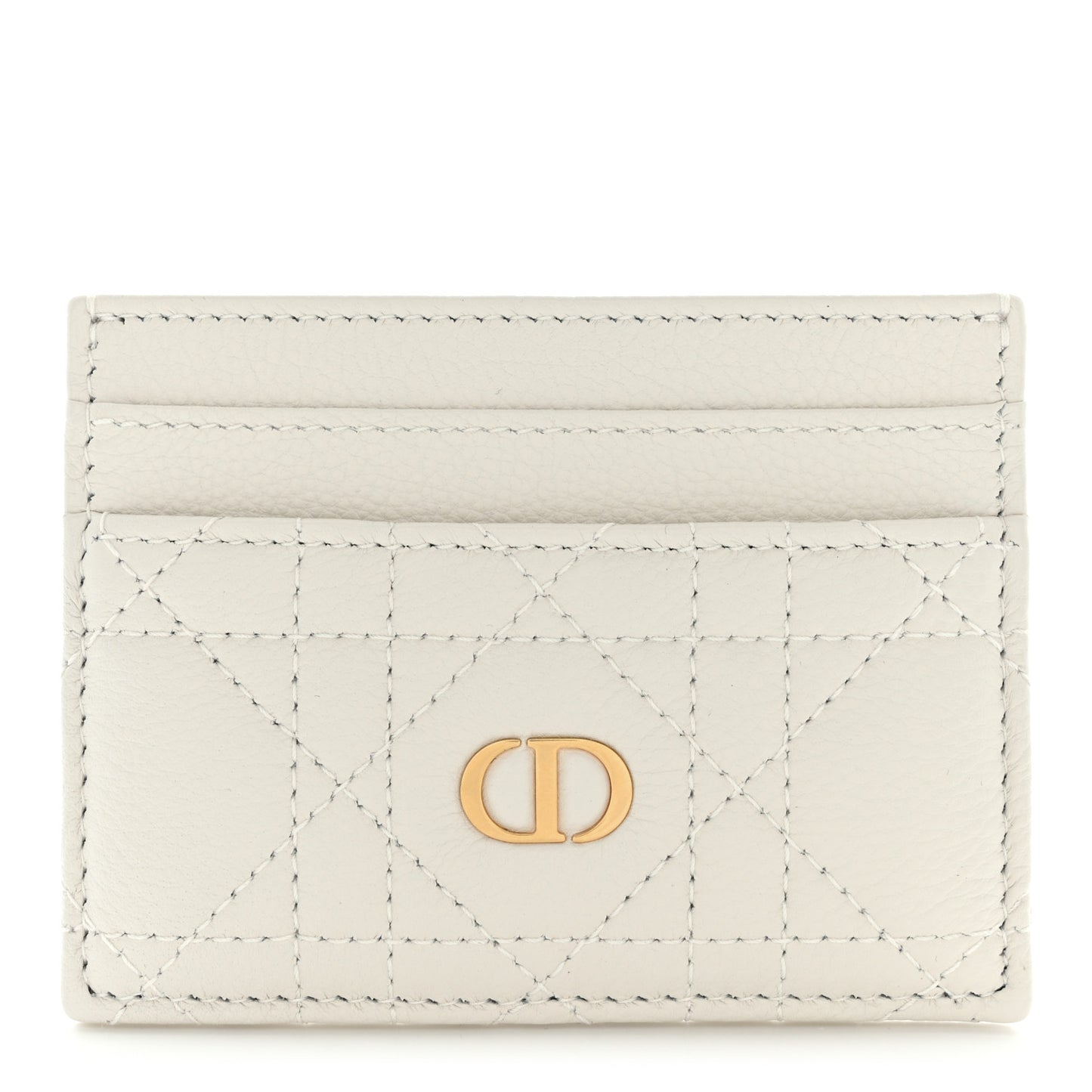 Supple Calfskin Cannage Caro Five-Slot Card Holder Latte