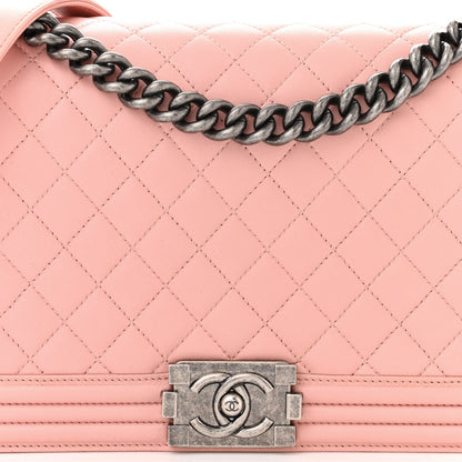 Chanel Lambskin Quilted New Medium Boy Flap Light Pink 8 of 13