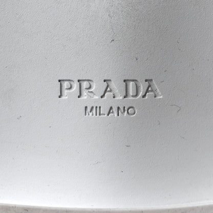 Prada Spazzolato Metal Triangle Logo 50mm Loafers 38.5 White 7 of 11