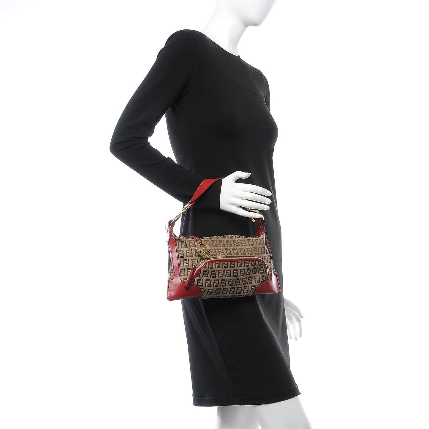 Zucchino Cuoio Small Chef Pocket Shoulder Bag Mogano Panna Rosso