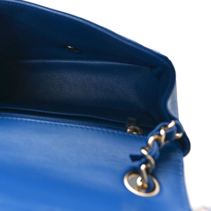 Chanel Lambskin Chevron Quilted Mini Square Flap Blue 5 of 9