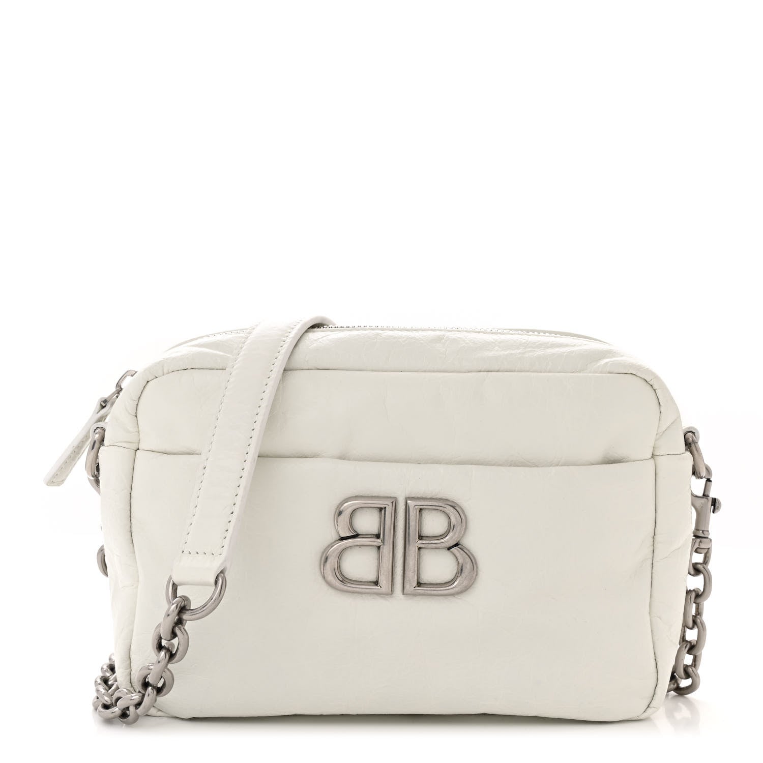 Balenciaga Agneau Arena XS Monaco Camera Shoulder Bag Optic White 1 of 10