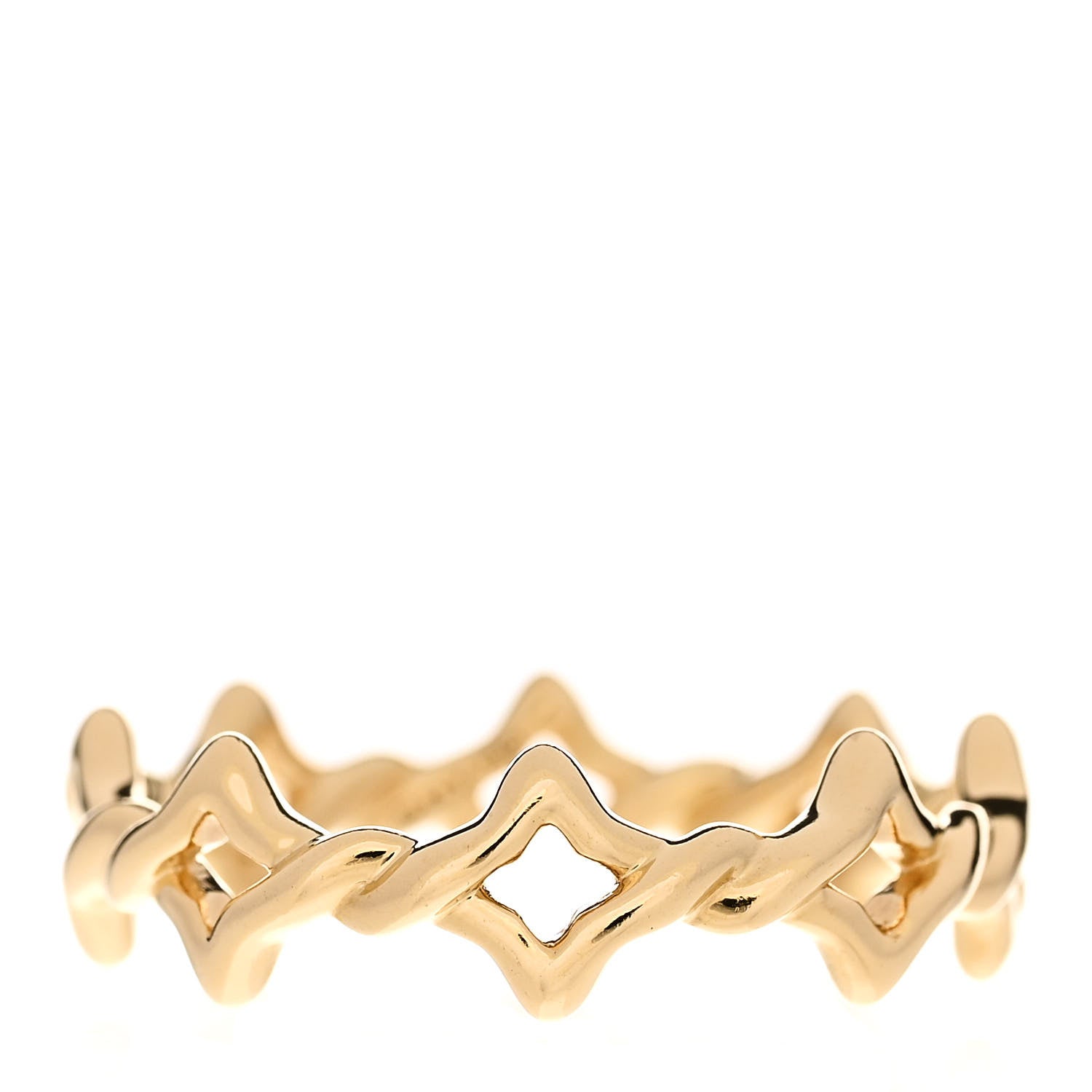 David Yurman 18K Yellow Gold Quatrefoil Stack Ring 57 8 1 of 4