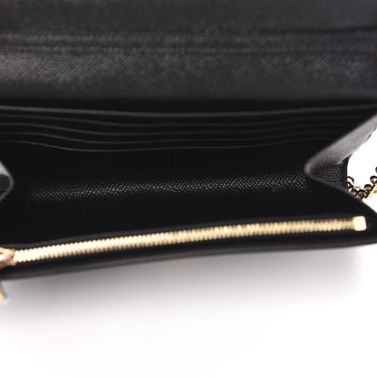 Dolce & Gabbana Dauphine Stampa Crystal Small Roses Wallet On Chain Black 5 of 9