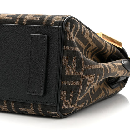 Versace X FENDI Grained Calfskin Fendace Medium La Medusa Top Handle Bag Black Brown 9 of 11