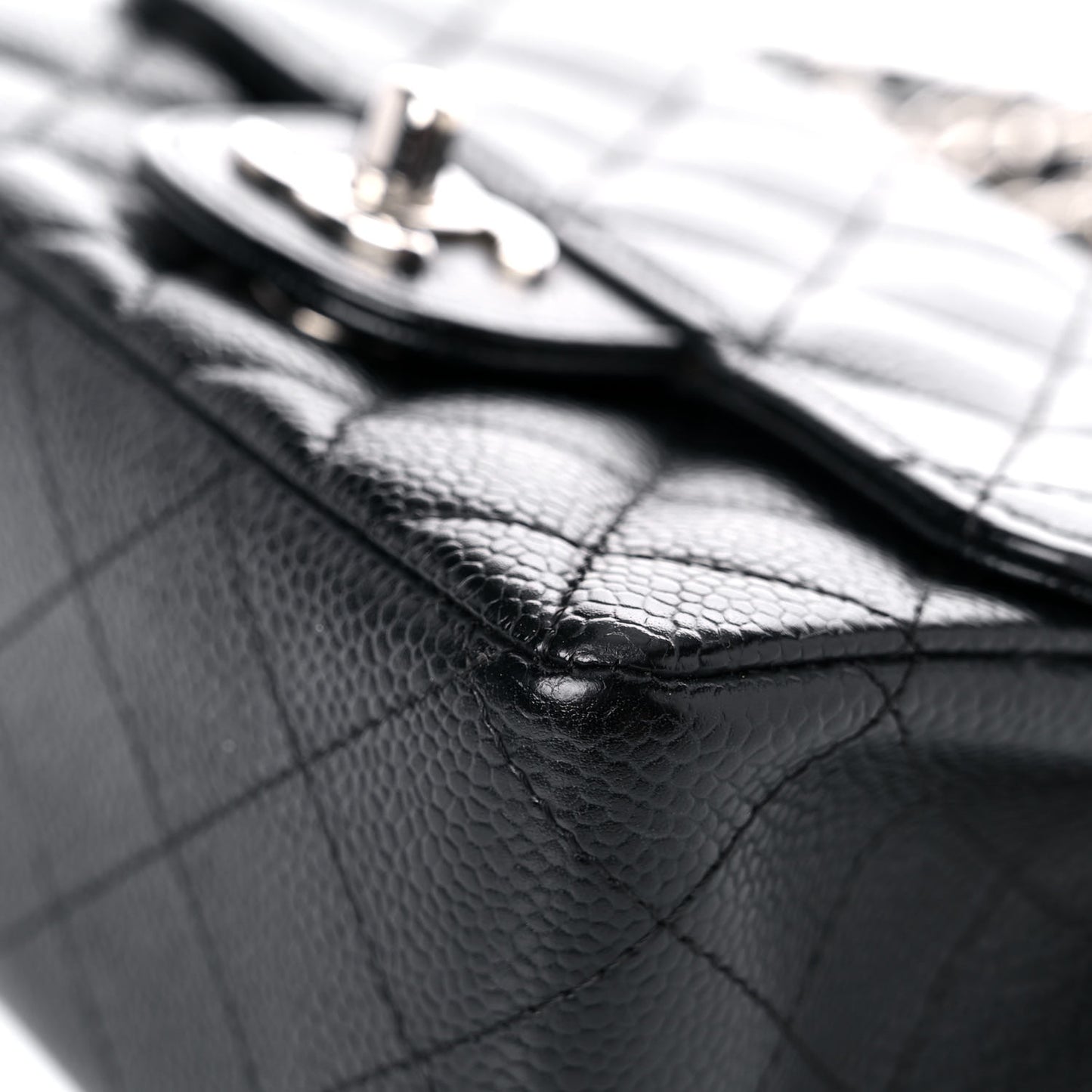 Caviar Quilted Mini Square Flap Black
