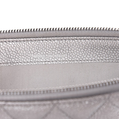 Chanel Metallic Caviar Quilted Small Clutch With Chain Silver 5 of 10