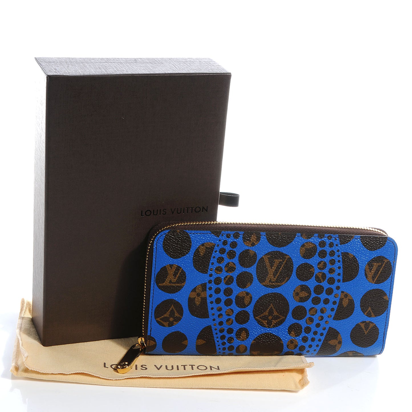 Monogram Kusama Pumpkin Dots Zippy Wallet Blue