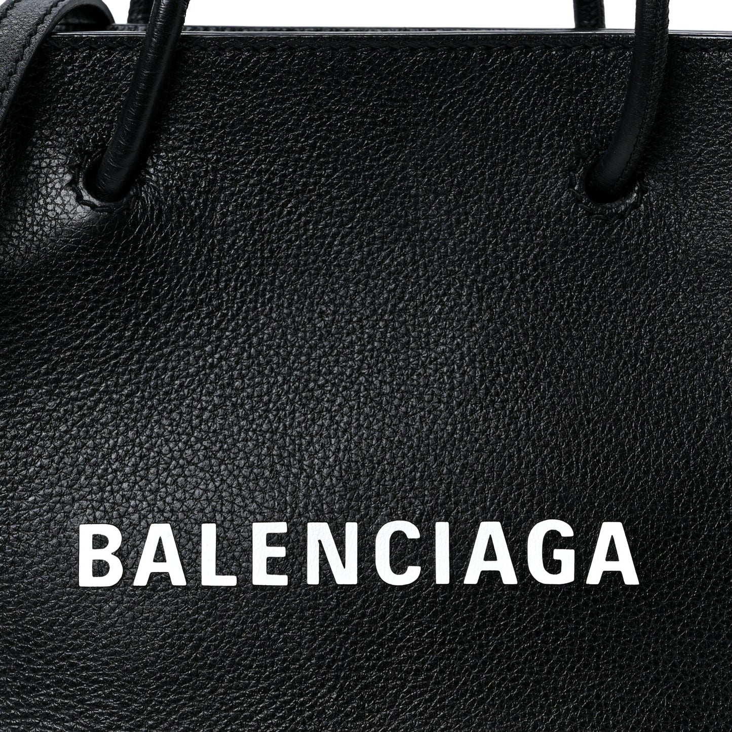 Calfskin Logo XXS Shopping Tote Black