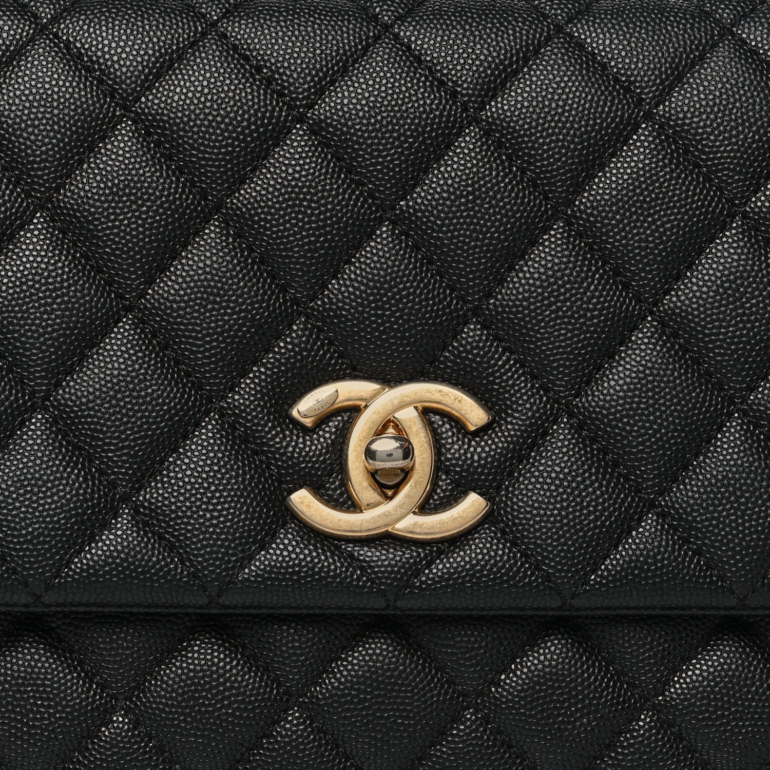Chanel Caviar Lizard Embossed Quilted Small Coco Handle Flap Black 8 of 11