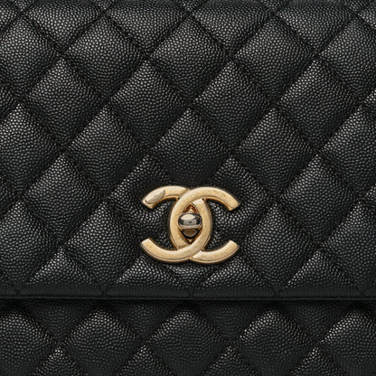 Chanel Caviar Lizard Embossed Quilted Small Coco Handle Flap Black 8 of 11