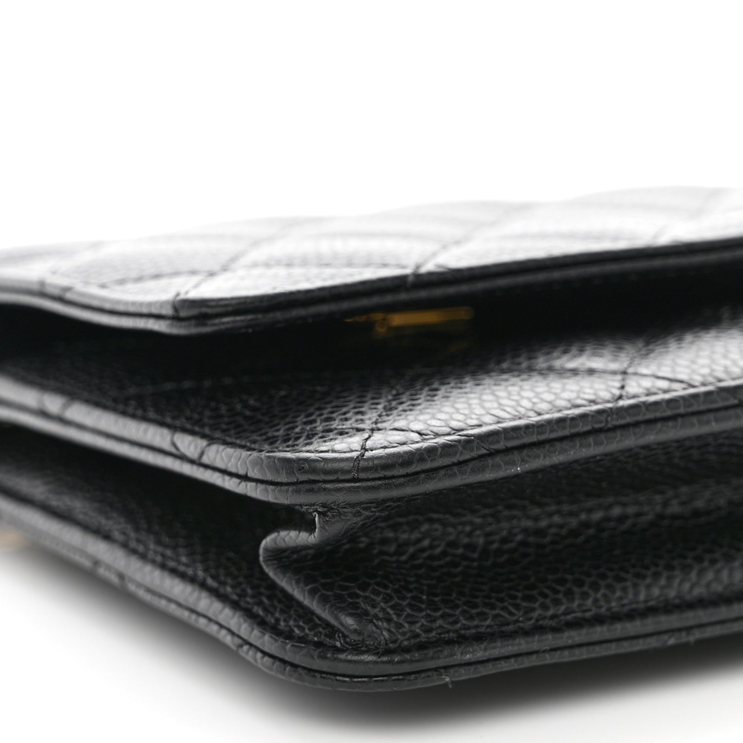 Caviar Quilted Wallet on Chain WOC Black