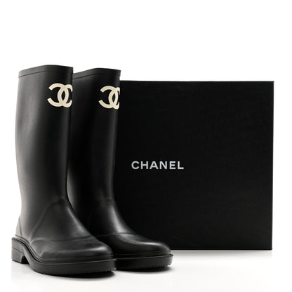 Chanel Caoutchouk CC High Boots 39 Black 9 of 9
