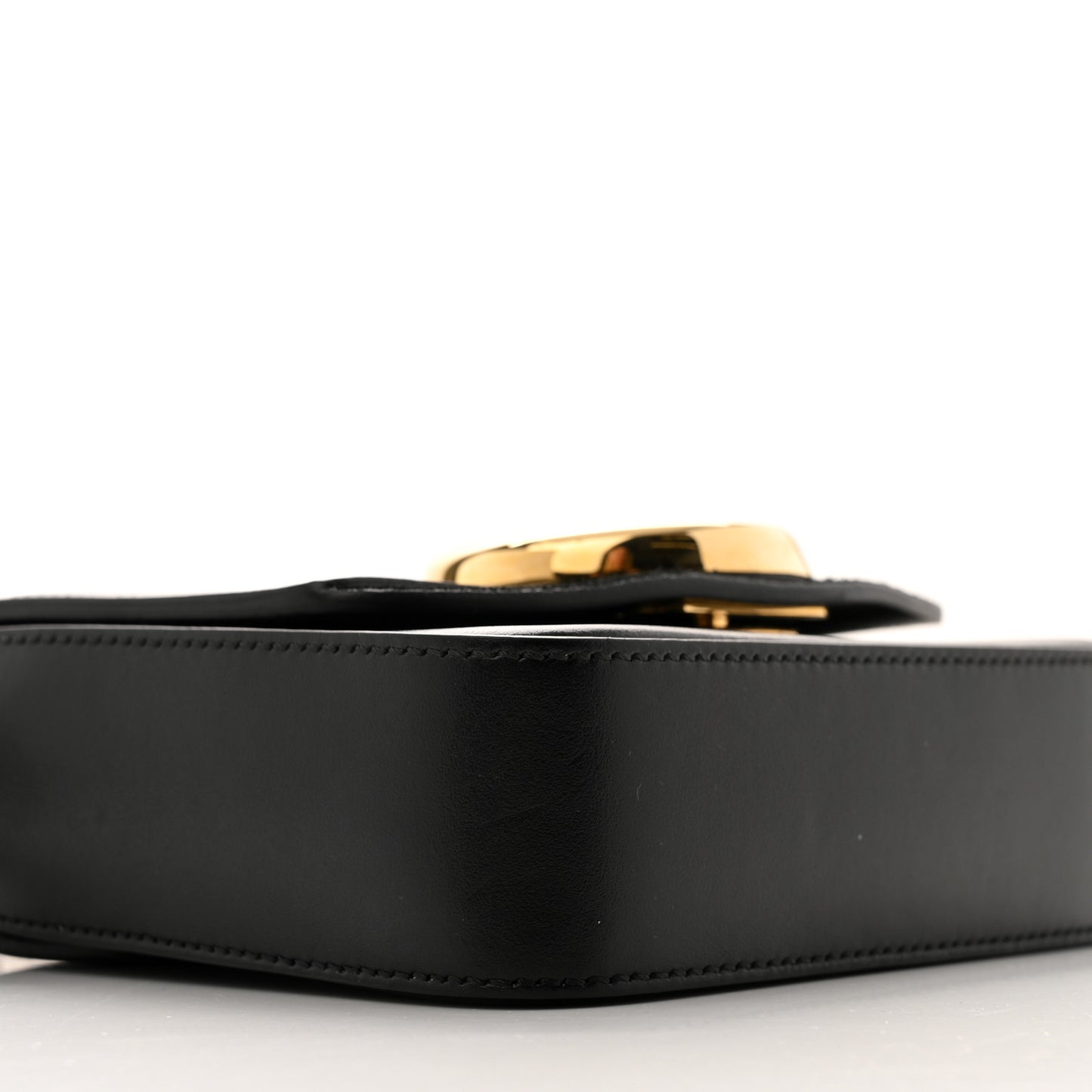 Shiny Calfskin Suede Mini C Double Carry Black