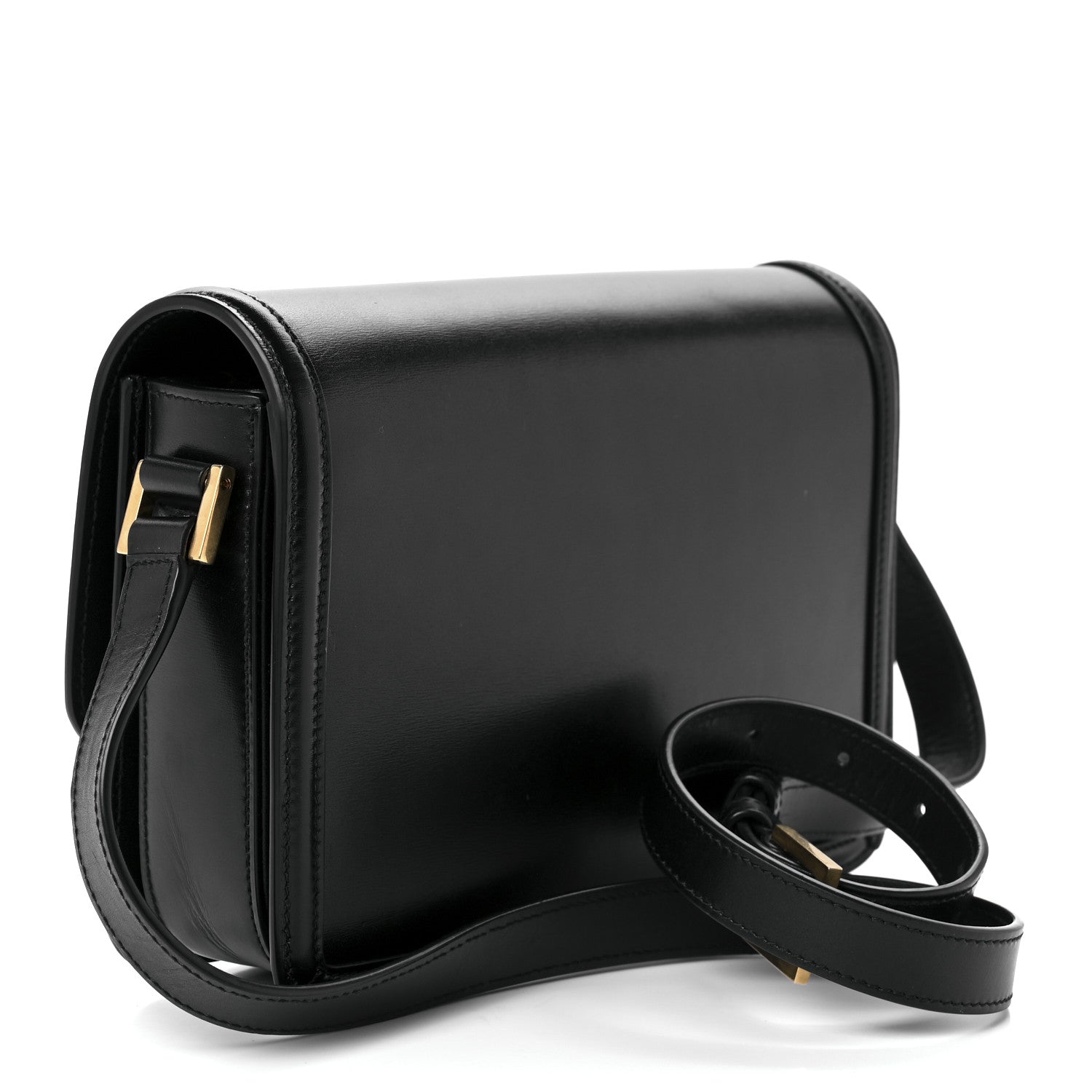Saint Laurent Box Calfskin Monogram Medium Solferino Satchel Black 3 of 11