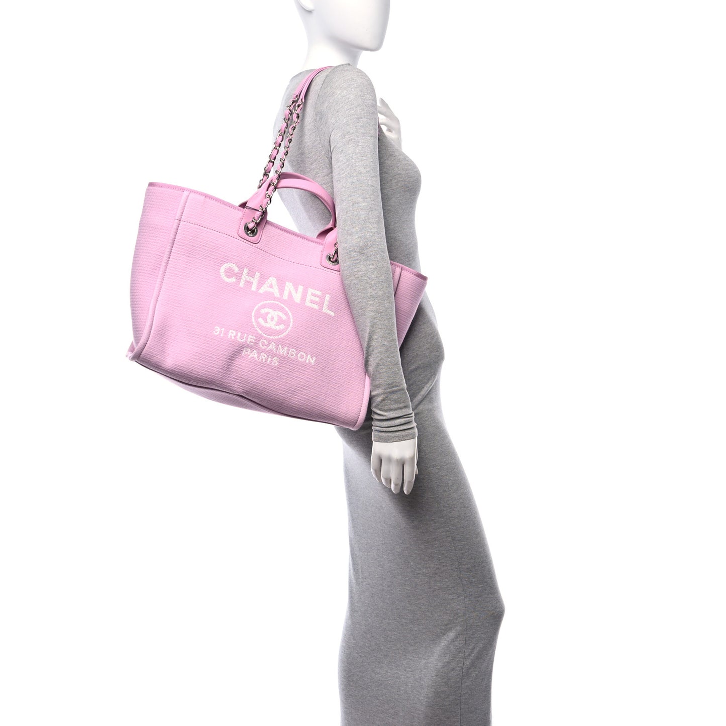 Mixed Fibers Medium Deauville Tote Dark Pink