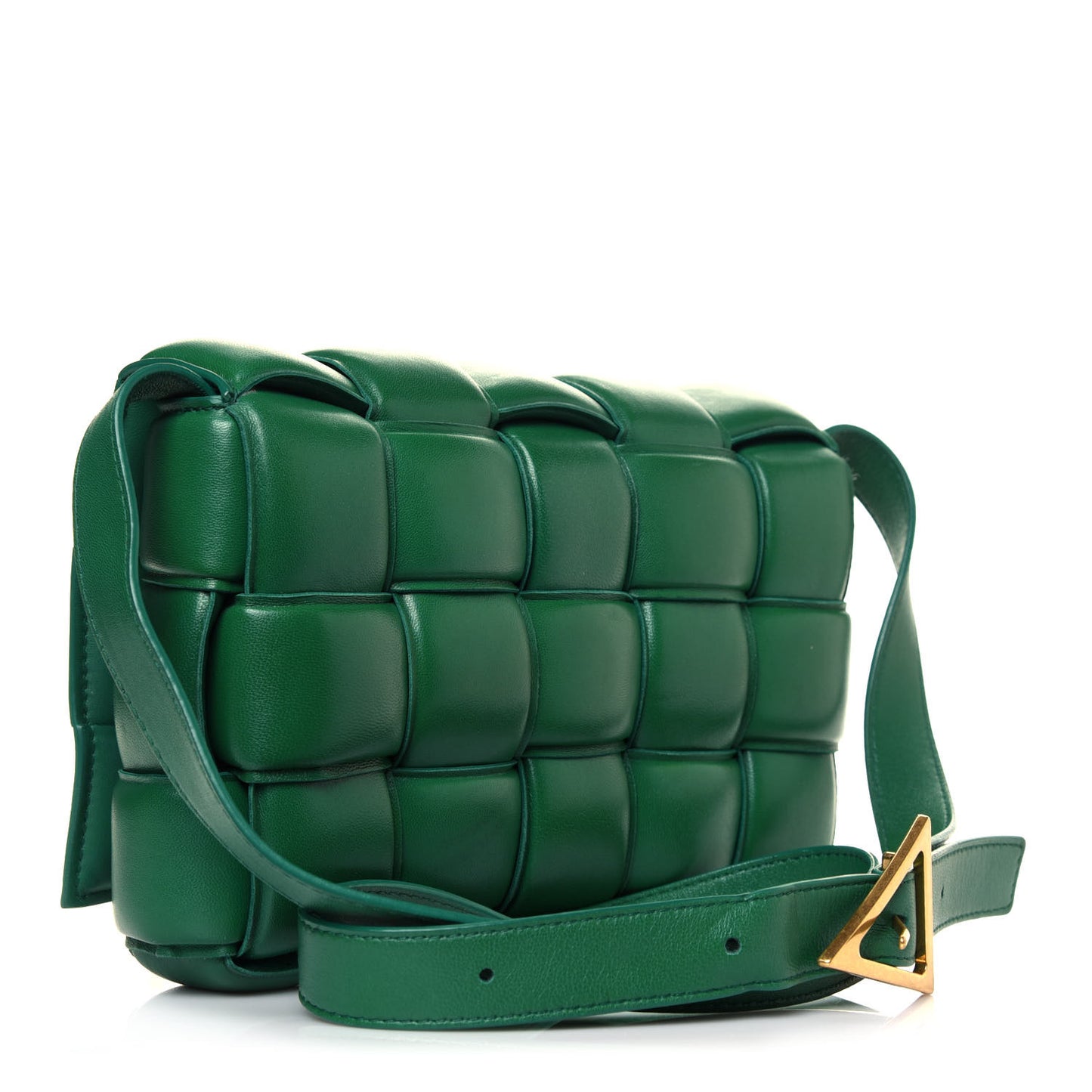 Nappa Maxi Intreccio Padded Cassette Crossbody Bag Racing Green