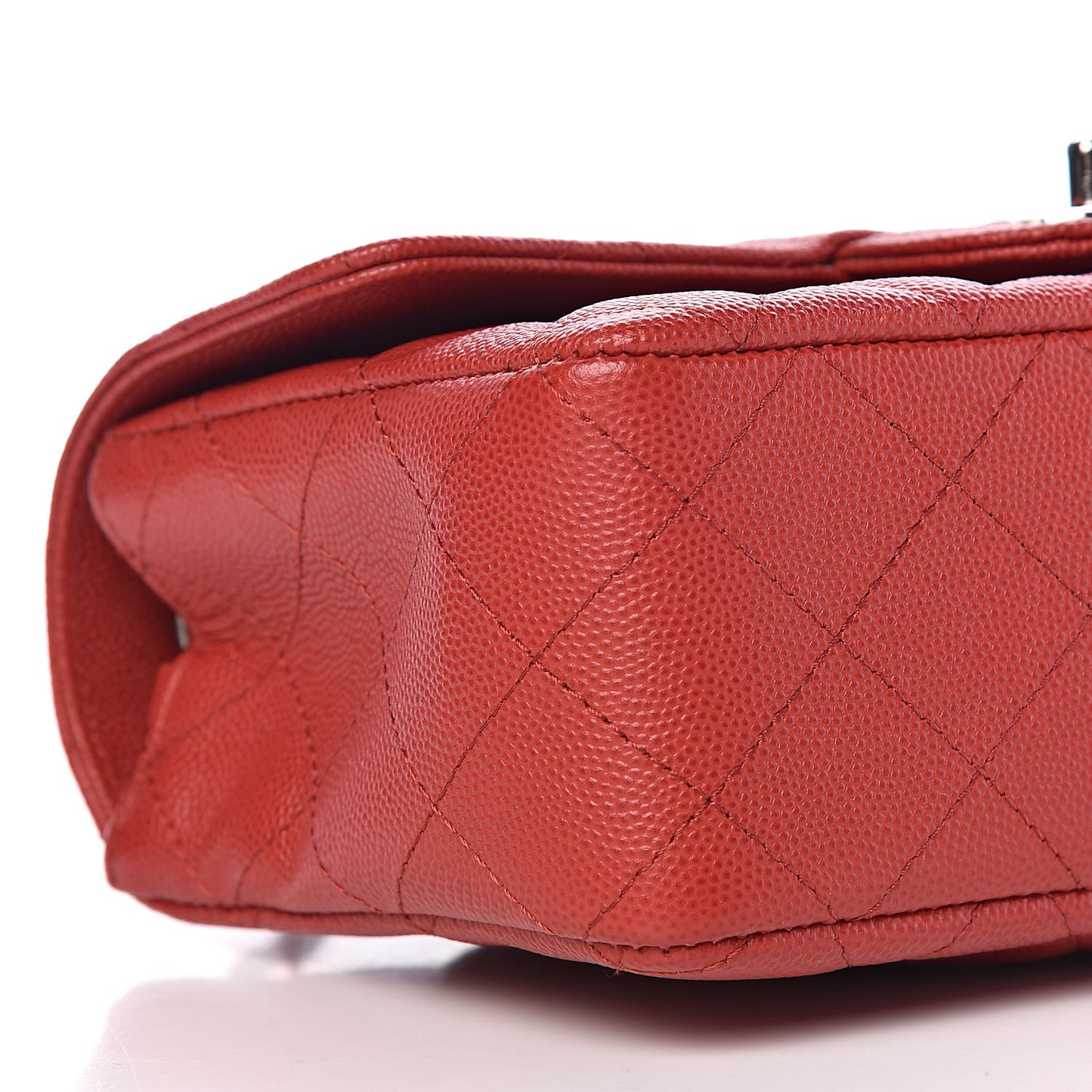 Caviar Quilted Mini Rectangular Flap Red