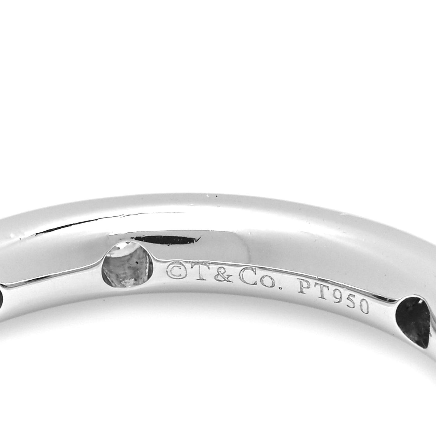 Platinum Diamond Bezet Band Ring 50 5.5