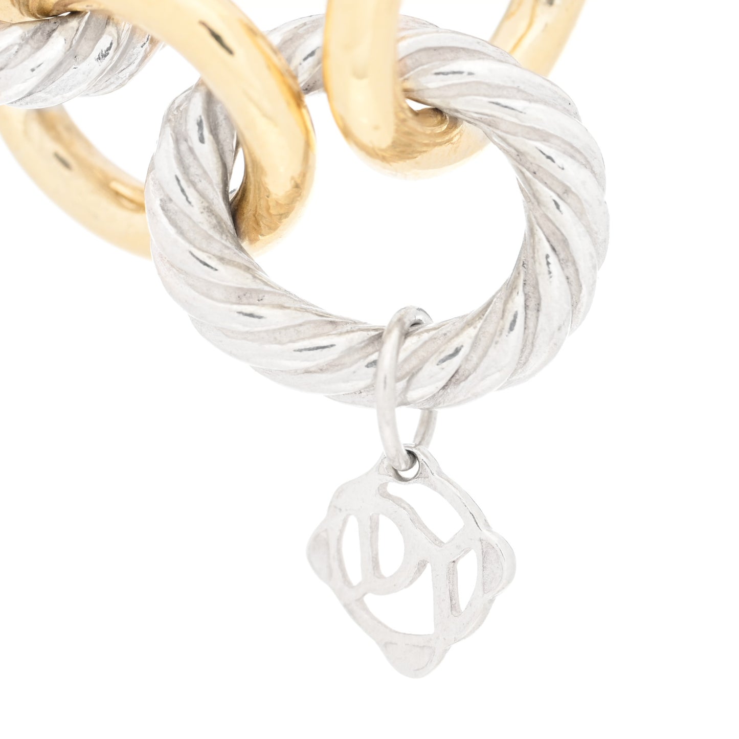 Sterling Silver 18K Yellow Gold 10mm Medium Oval Link Bracelet