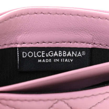 Dolce & Gabbana Nappa Matelasse Devotion Card Holder Pink 6 of 7