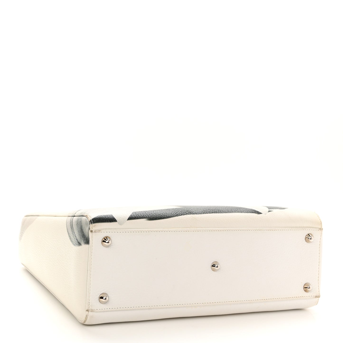 Deerskin Floral Printed Large Lady Dior White