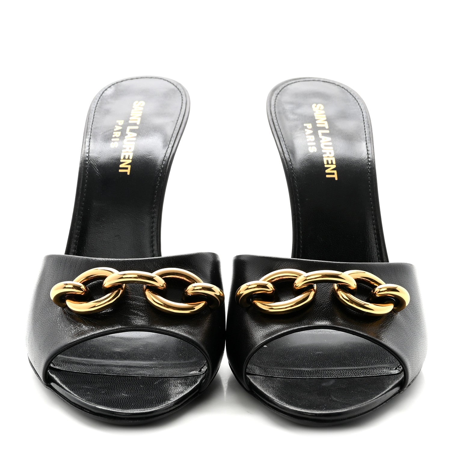Saint Laurent Calfskin New Belfagor Sexy 95mm Mules 38 Black 3 of 10