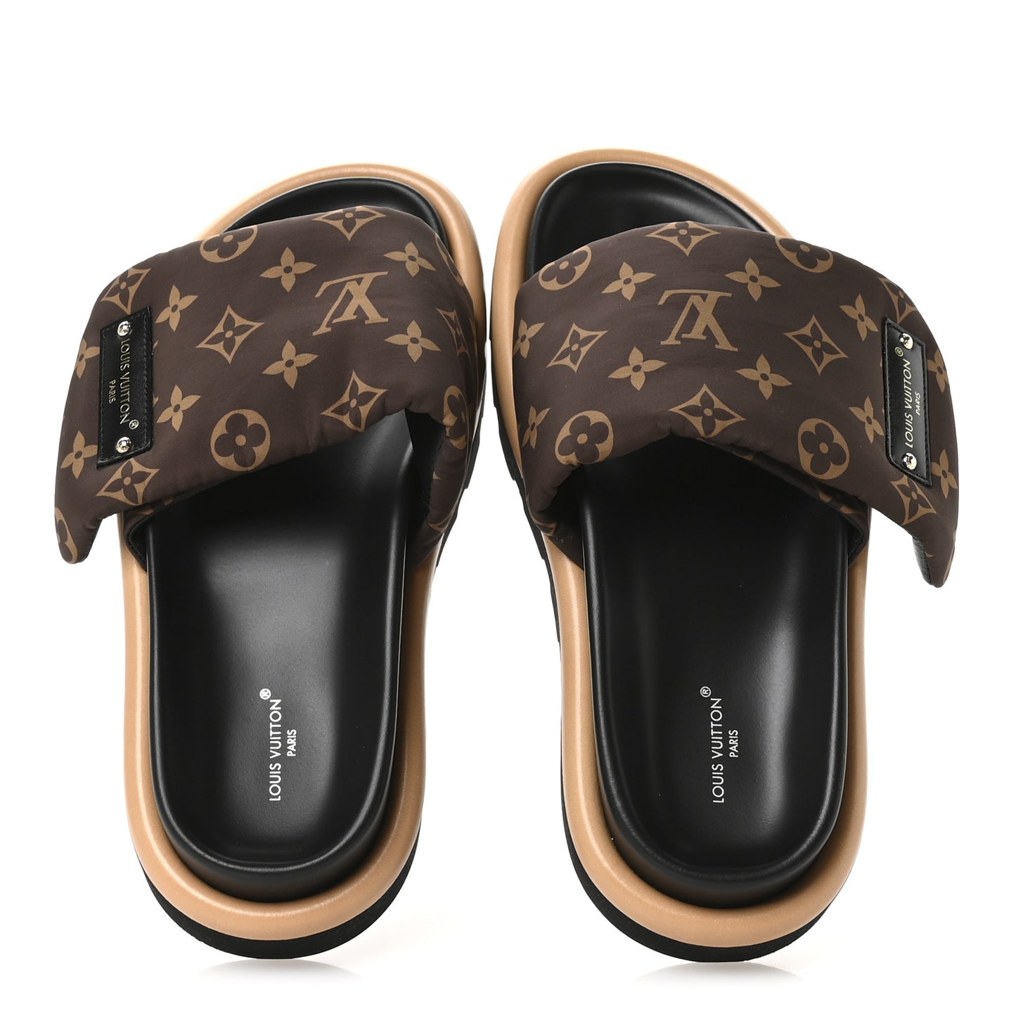 Nylon Monogram Pool Pillow Comfort Mule 38 Cacao Brown