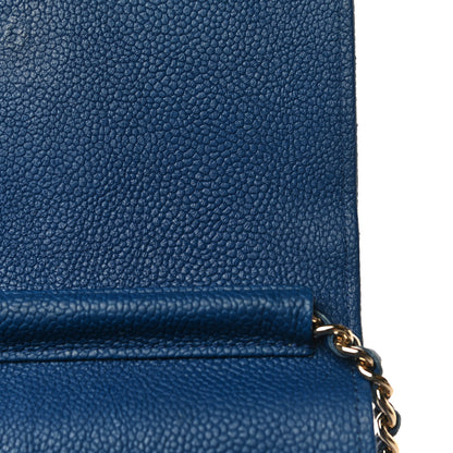 Chanel Grained Calfskin Quilted Cuba Square Wallet On Chain WOC Blue 12 of 14