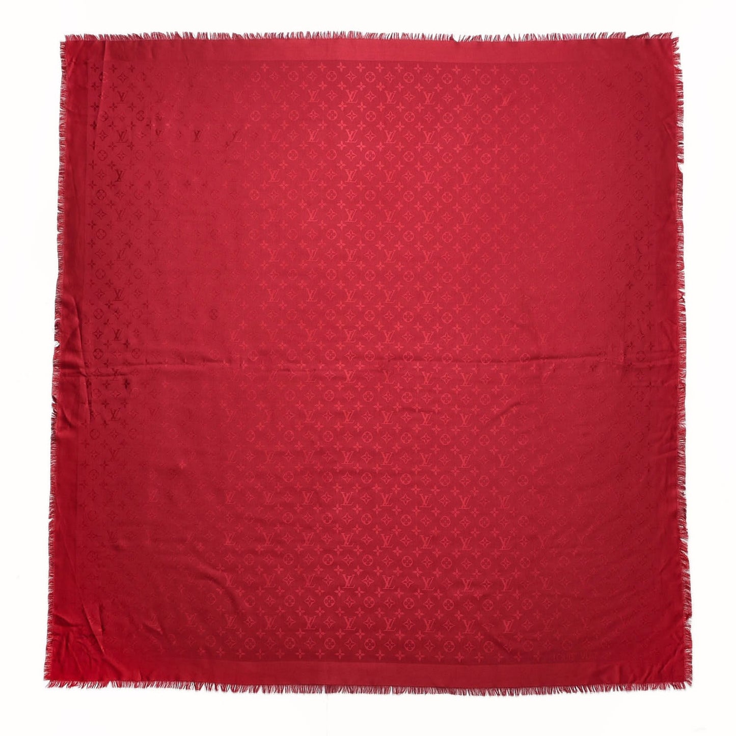 Silk Wool Monogram Shawl Pomme D'Amour