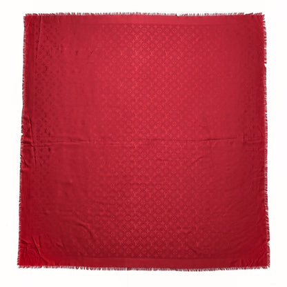 Louis Vuitton Silk Wool Monogram Shawl Pomme D'Amour 1 of 8