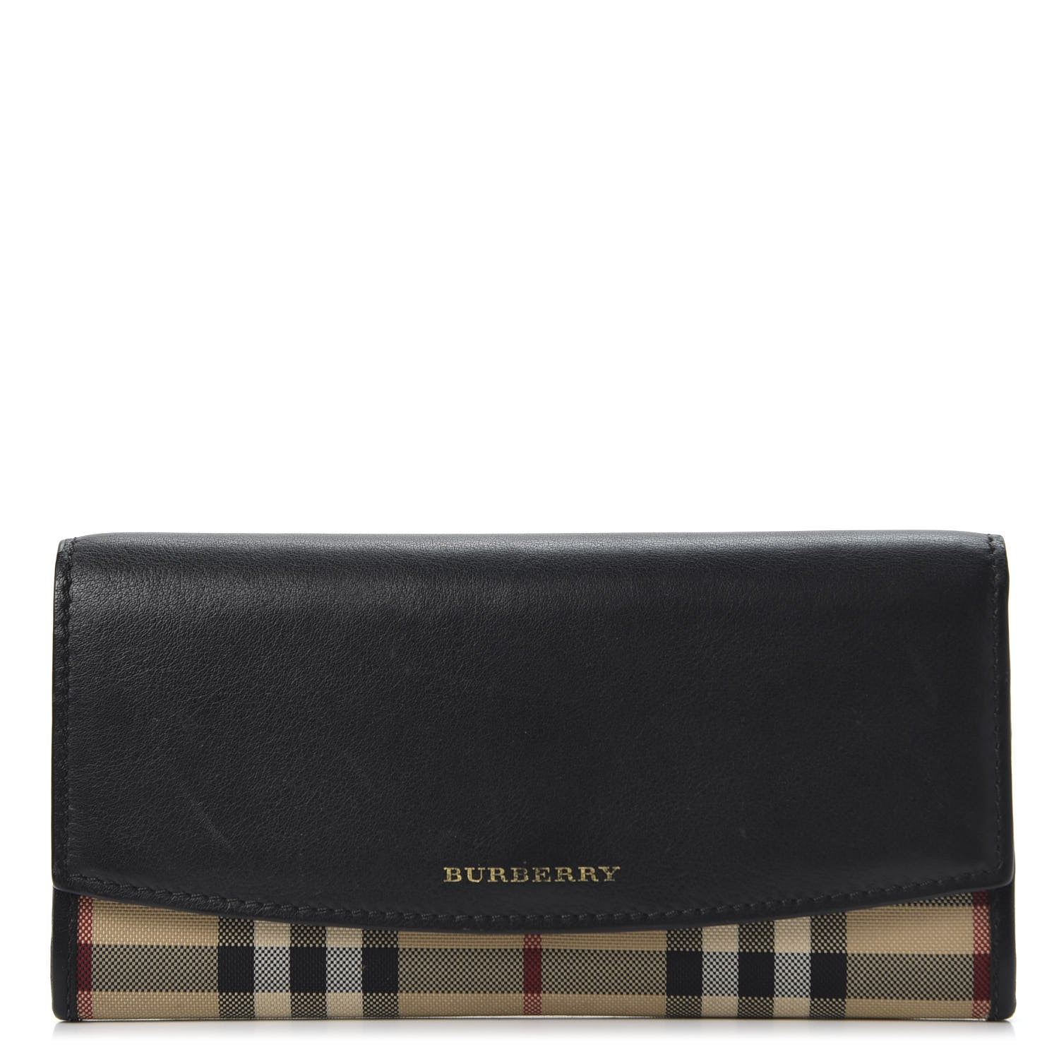 Burberry Haymarket Check Continental Wallet Brown 1 of 11