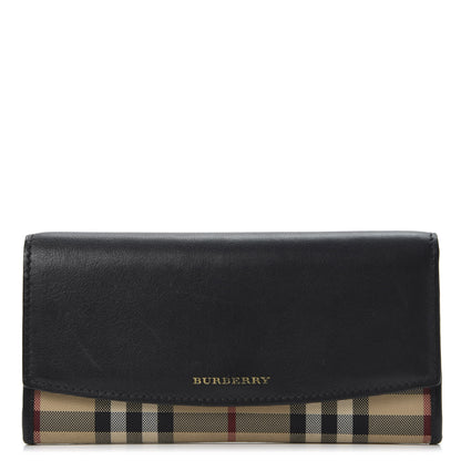 Burberry Haymarket Check Continental Wallet Brown 1 of 11