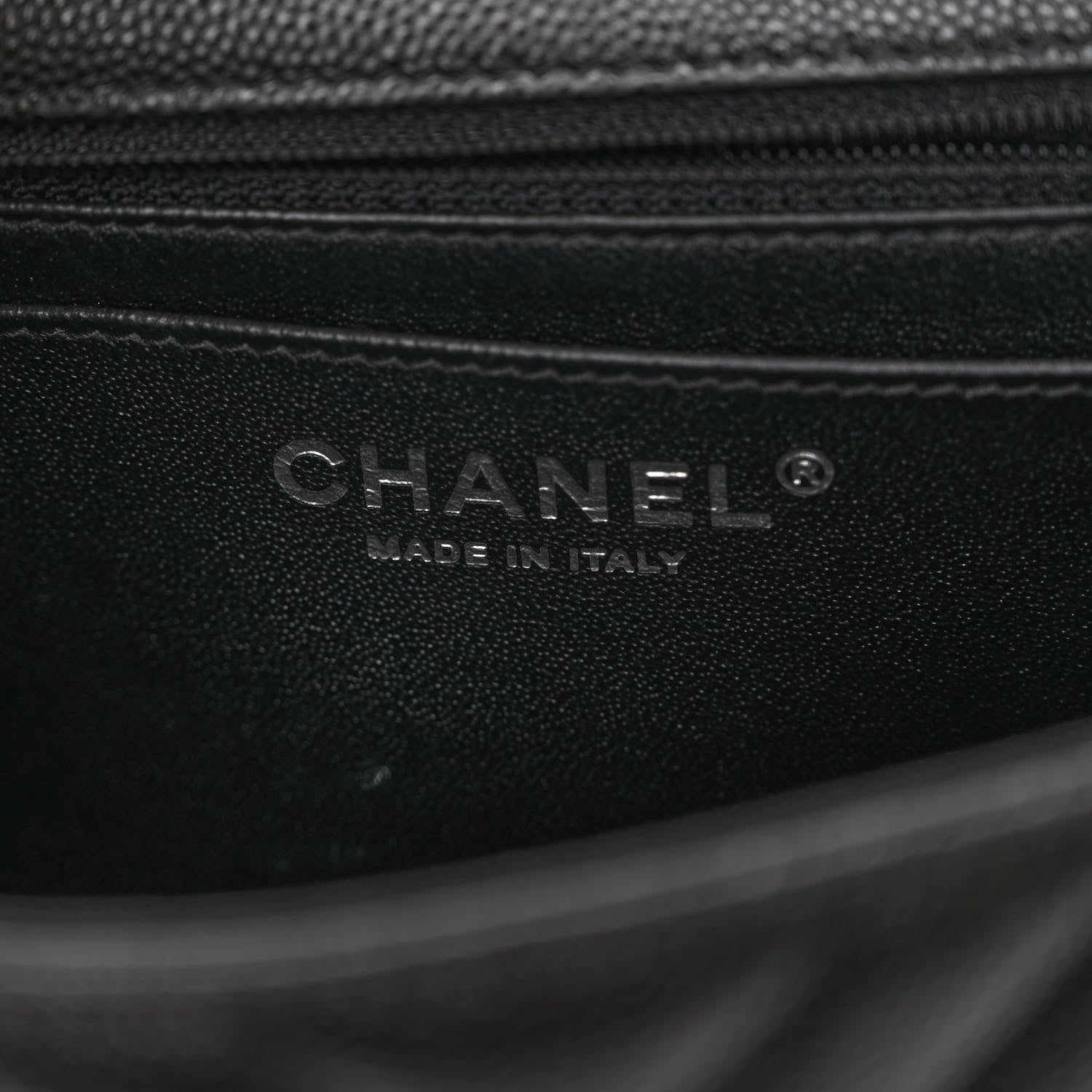 Chanel Caviar Chevron Quilted Mini Square Flap Black 6 of 10