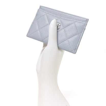 Chanel Caviar Quilted Card Holder Light Blue 2 of 9