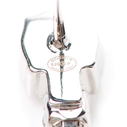 Chanel Crystal Starfall Drop CC Earrings Silver 4 of 4