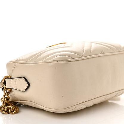 Gucci Calfskin Matelasse Small GG Marmont Chain Shoulder Bag White 10 of 15