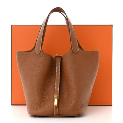 Hermes Taurillon Clemence Picotin Lock 22 MM Gold 13 of 13