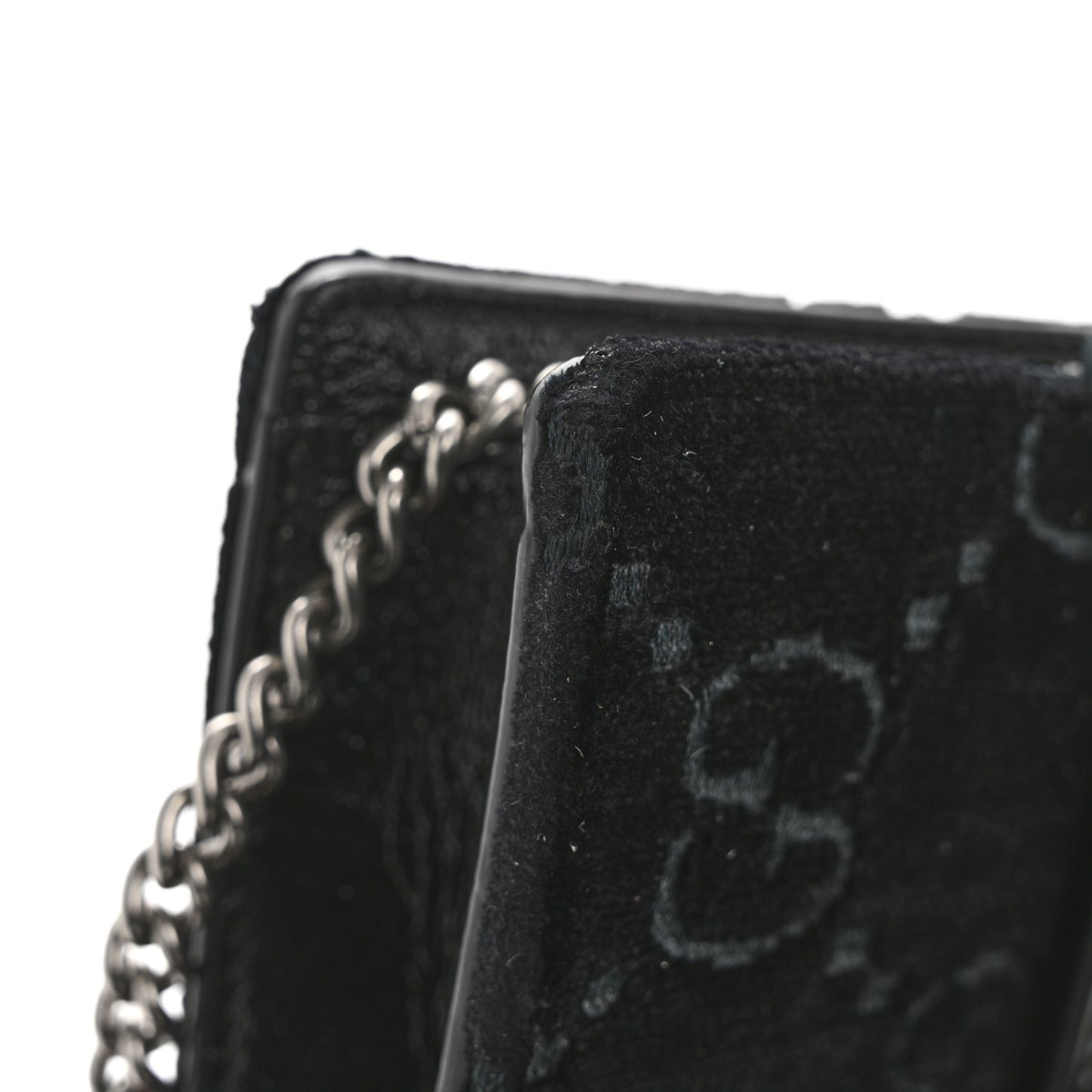 Velvet GG Monogram Super Mini Dionysus Shoulder Bag Black