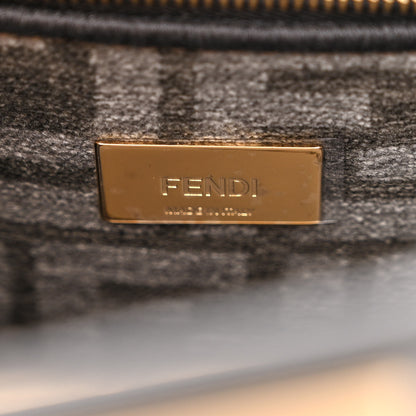 Fendi Vitello Seta Chenille FF Mini Peekaboo Iconic Satchel Anthracite Asfalto 6 of 11